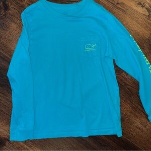 Vineyard Vines Kids Teal Long Sleeve Tee
